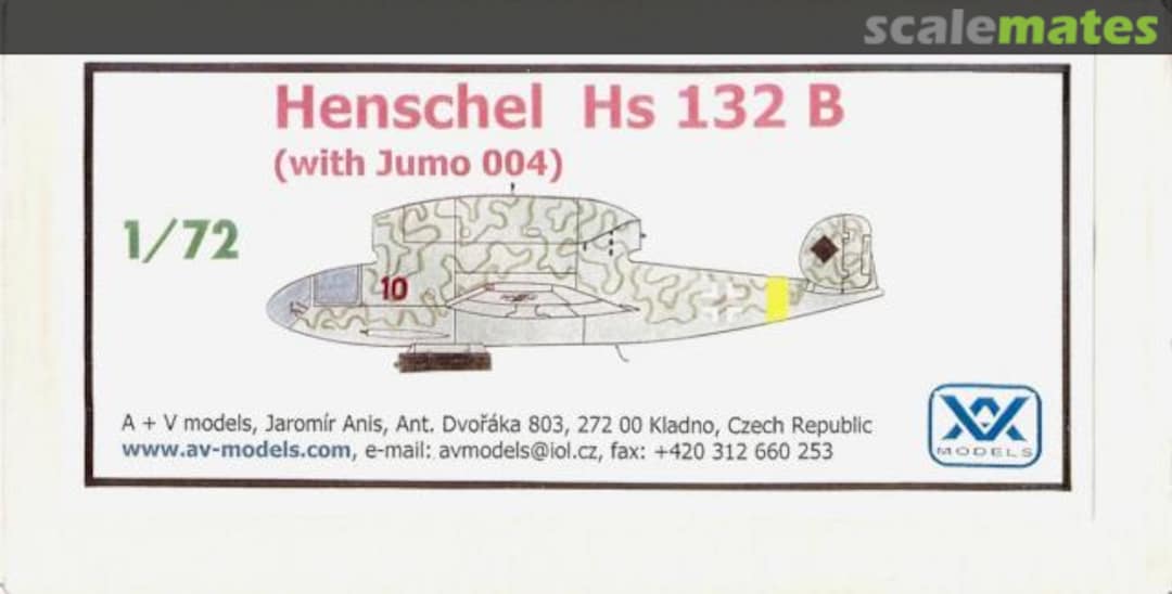Boxart Henschel Hs 132 B  A+V Models