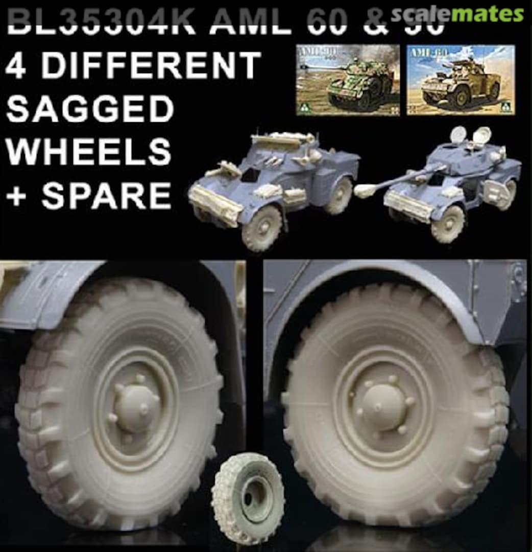 Boxart AML 60 & 90 4 DIFFERENT SAGGED WHEELS + 1 SPARE BL35304K Blast Models Boxart AML 60 & 90 4 DIFFERENT SAGGED WHEELS + 1 SPARE BL35304K Blast Models