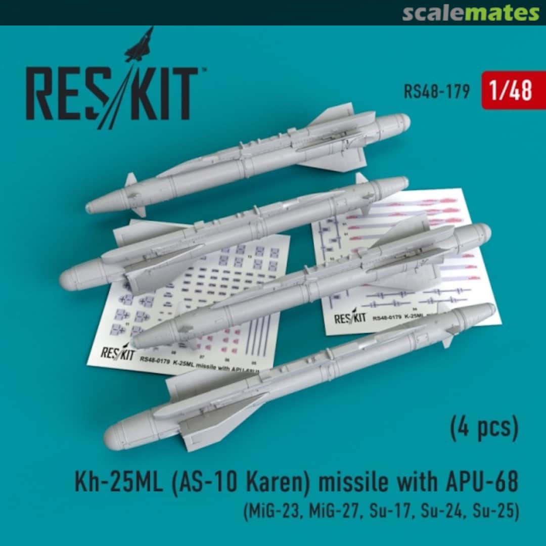 Boxart Kh-25ML (AS-10 Karen) missile w/APU-68 RS48-0179 ResKit Boxart Kh-25ML (AS-10 Karen) missile w/APU-68 RS48-0179 ResKit