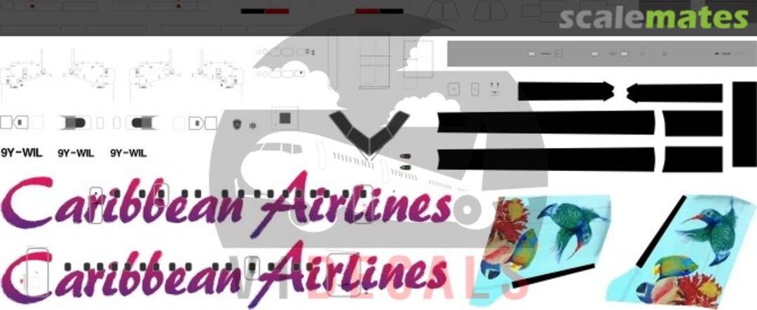Boxart Caribbean Airlines DeHavilland Dash 8-300 V1D0023-72 V1 Decals Boxart Caribbean Airlines DeHavilland Dash 8-300 V1D0023-72 V1 Decals
