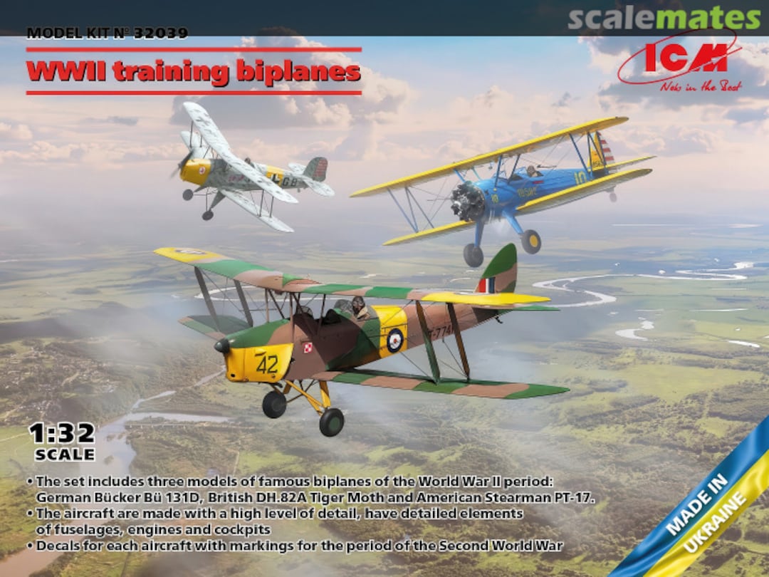 Boxart WWII training biplanes 32039 ICM Boxart WWII training biplanes 32039 ICM