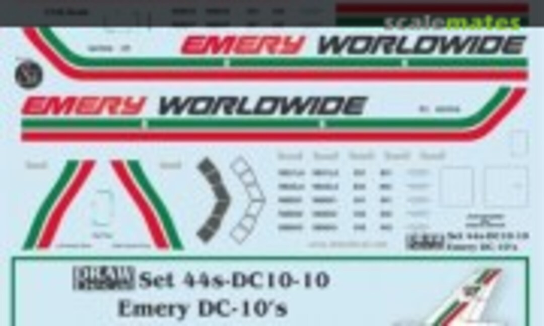 1:144 Emery Worldwide DC-10s (Draw Decal 44-DC10-10) 44-DC10-10