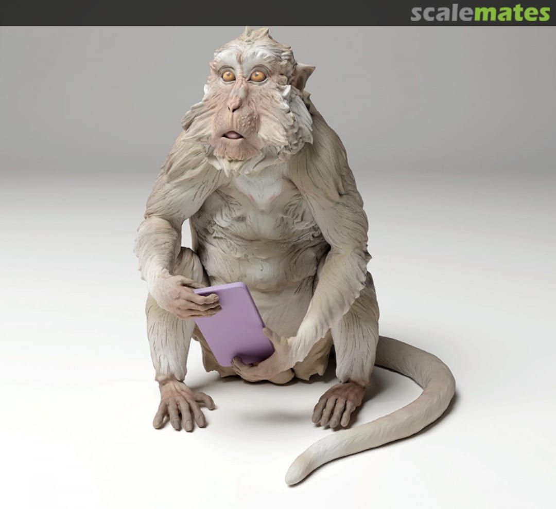 Boxart Macaque - with phone 48130279 EMP3d Boxart Macaque - with phone 48130279 EMP3d