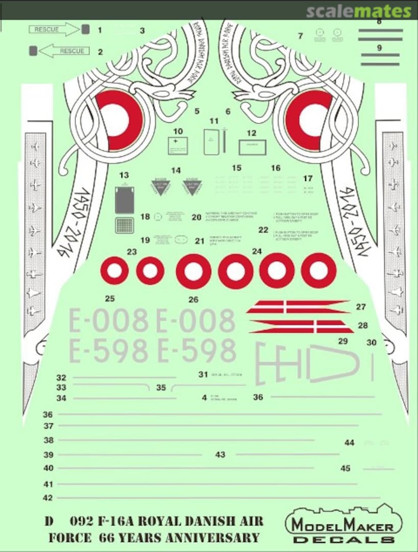 Contents F-16A Royal Danish Air Force 66 Years Anniversary D72092 ModelMaker Contents F-16A Royal Danish Air Force 66 Years Anniversary D72092 ModelMaker