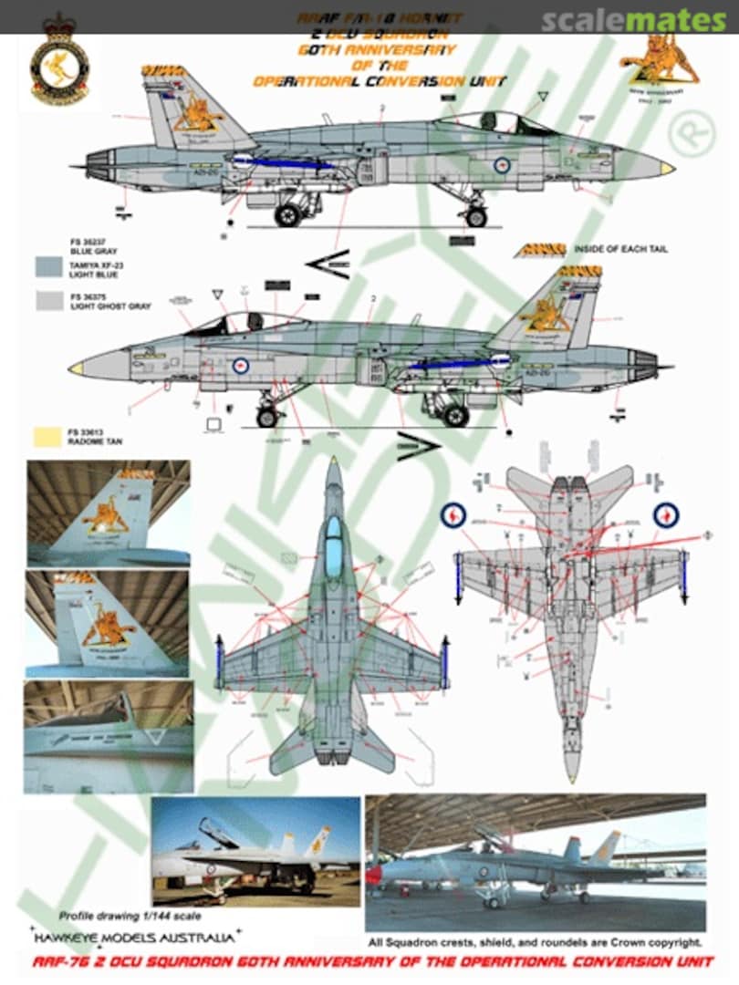 Boxart RAAF F/A-18A Hornet, A21-26, 2 OCU Tiger Tail AAF-076 Hawkeye Models Boxart RAAF F/A-18A Hornet, A21-26, 2 OCU Tiger Tail AAF-076 Hawkeye Models