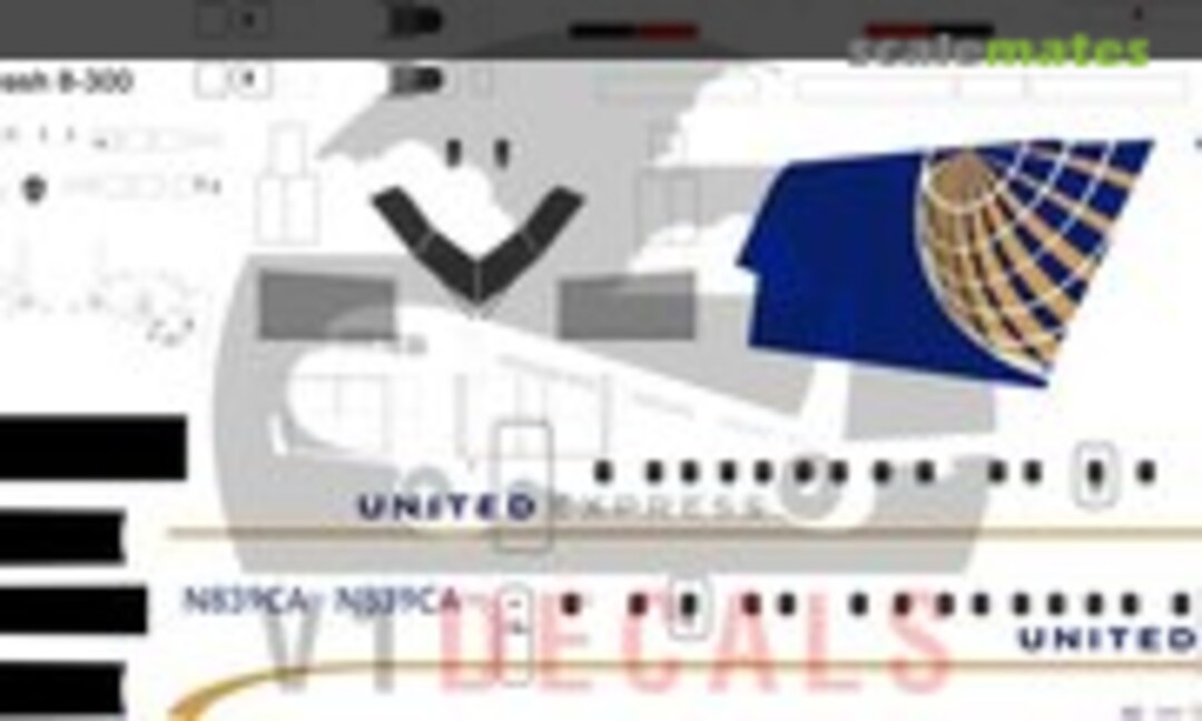 1:72 United Airlines DeHavilland Dash 8-300 (V1 Decals V1D0205-72) V1D0205-72