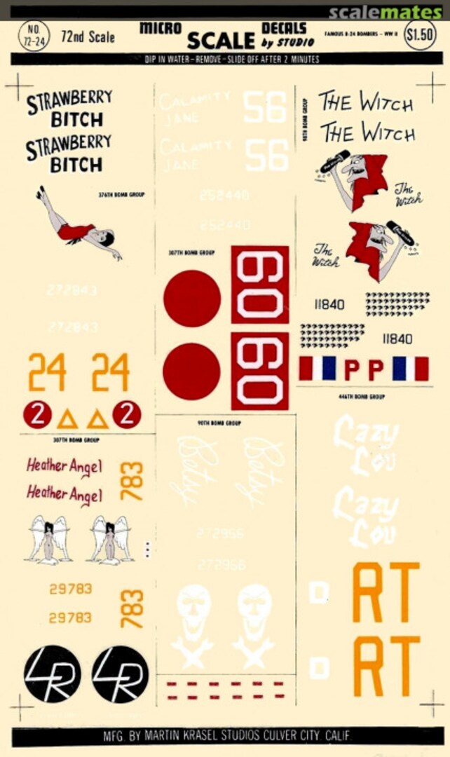 Boxart Famous B-24 Bombers (original) 72-24 Microscale