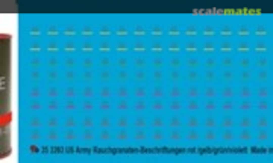 1:35 US Army Rauchgranaten Beschriftungen Rot/Gelb/Grün/Violett (Peddinghaus-Decals 35 3393) 35 3393