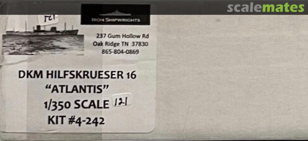 Boxart DKM Hilfskreuser 16 "Atlantis" 4-242-ATL Iron Shipwrights Boxart DKM Hilfskreuser 16 "Atlantis" 4-242-ATL Iron Shipwrights