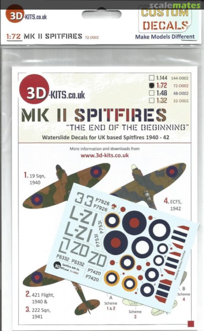 Boxart Mk II Spitfires 72-D002 3D-Kits Boxart Mk II Spitfires 72-D002 3D-Kits