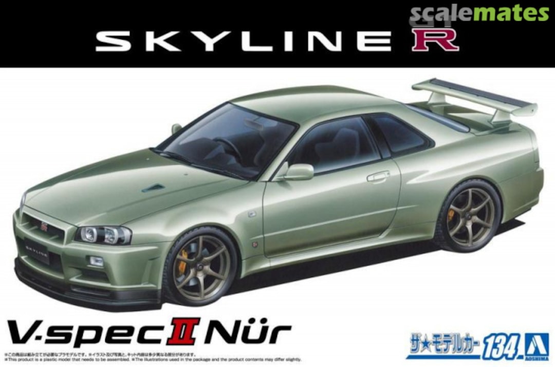 Boxart Nissan BNR34 Skyline GT-R V-specII Nür. '02 202401 Aoshima