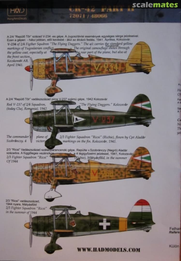 Boxart CR-42 Part II 72071 HungAeroDecals