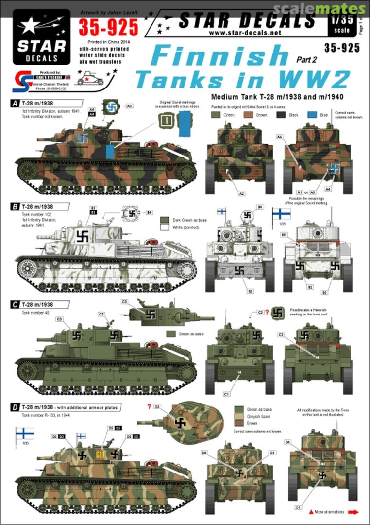Boxart Finnish Tanks in WW2 Part 2 35-925 Star Decals Boxart Finnish Tanks in WW2 Part 2 35-925 Star Decals