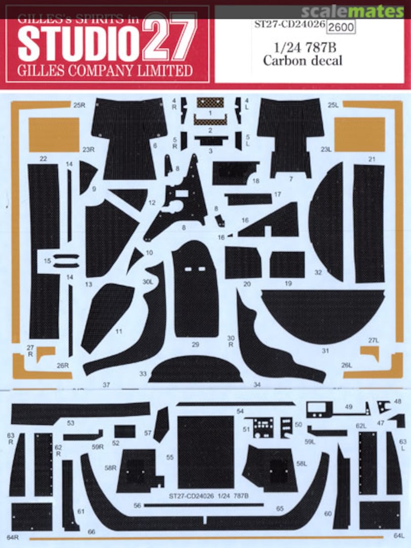 Boxart MAZDA 787B Carbon Decal for Tamiya ST27-CD24026 Studio27 Boxart MAZDA 787B Carbon Decal for Tamiya ST27-CD24026 Studio27