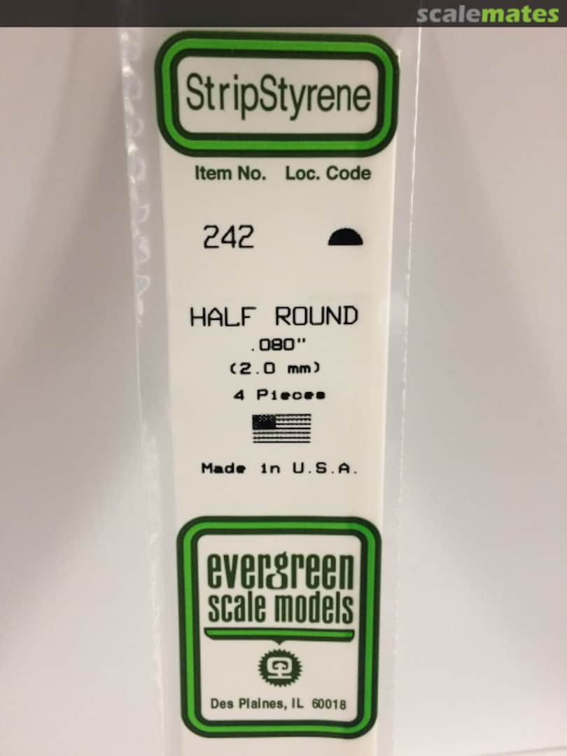 Boxart 0.080" Opaque White Polystyrene Half Round 242 Evergreen Scale Models Boxart 0.080" Opaque White Polystyrene Half Round 242 Evergreen Scale Models