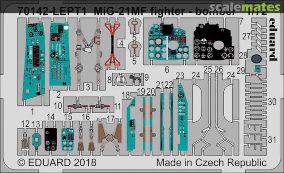 Boxart MiG-21MF fighter-bomber PE-set 70142-LEPT Eduard Boxart MiG-21MF fighter-bomber PE-set 70142-LEPT Eduard