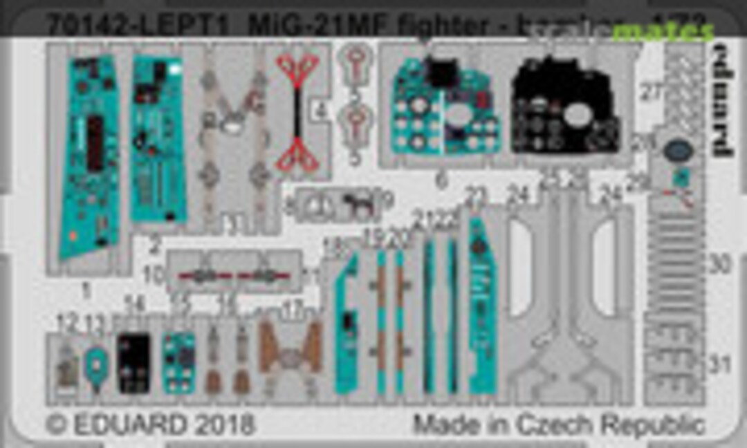 1:72 MiG-21MF fighter-bomber PE-set (Eduard 70142-LEPT) 70142-LEPT