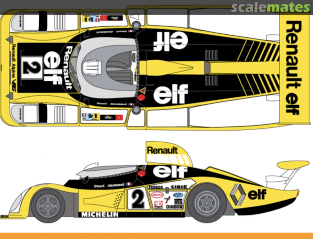 Boxart Renault Alpine A442A-B A443 Turbo sponsored by ELF #1, 2, 3 SHK-D443 Shunko Models
