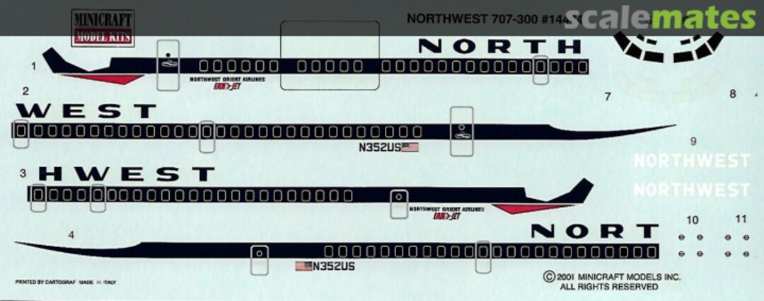 Contents Northwest 707-351B 14484 Minicraft Model Kits Contents Northwest 707-351B 14484 Minicraft Model Kits
