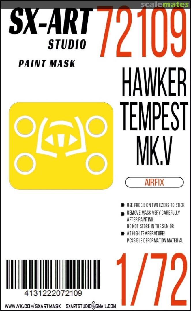 Boxart Hawker Tempest Mk.V masks 72109 SX-Art Boxart Hawker Tempest Mk.V masks 72109 SX-Art