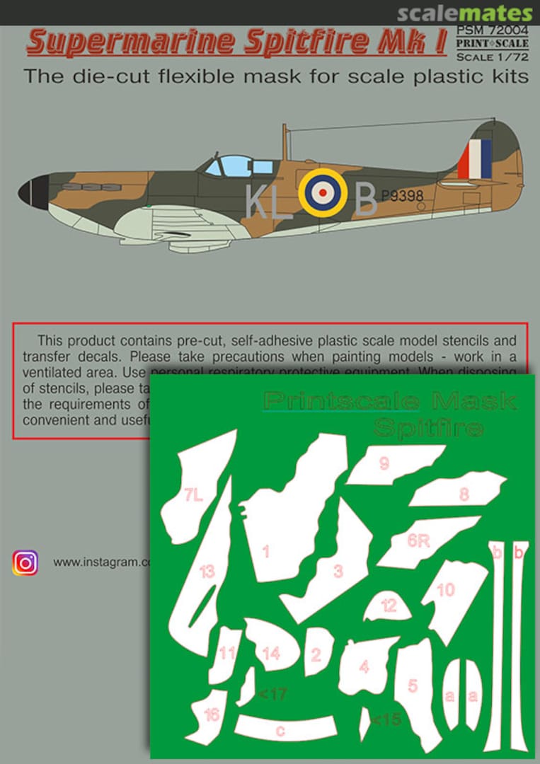 Boxart Supermarine Spitfire Mk.1 PSM72004 Print Scale Boxart Supermarine Spitfire Mk.1 PSM72004 Print Scale