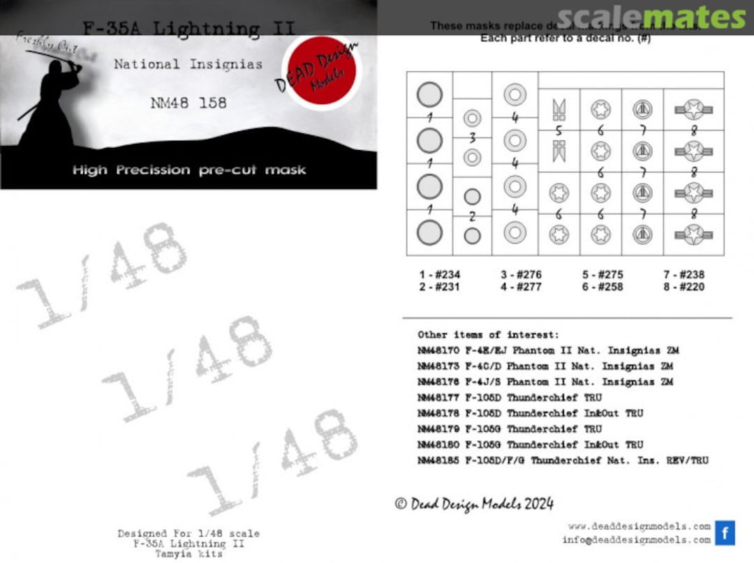 Boxart Lockheed Martin F-35 A Lightning II - National Insignia (for Tamiya kits) NM48158 DEAD Design Models Boxart Lockheed Martin F-35 A Lightning II - National Insignia (for Tamiya kits) NM48158 DEAD Design Models