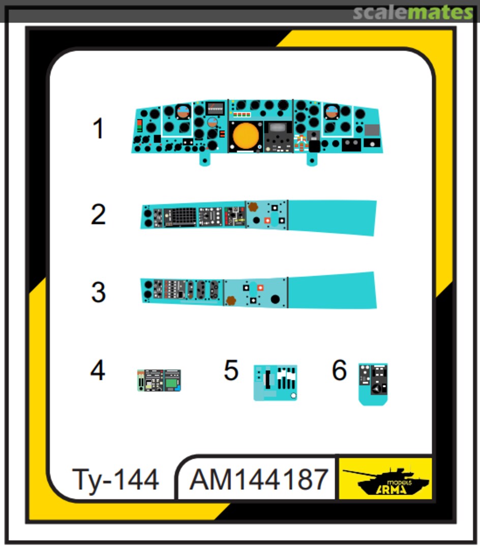 Boxart Tu-144 interior 3D decals AM144187 Arma Models Boxart Tu-144 interior 3D decals AM144187 Arma Models