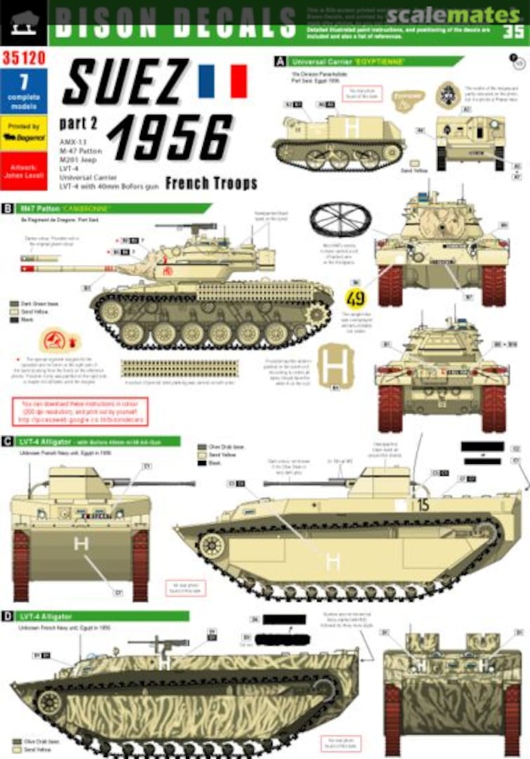 Boxart Suez 1956 Part 2 - French Troops 35120 Bison Decals Boxart Suez 1956 Part 2 - French Troops 35120 Bison Decals