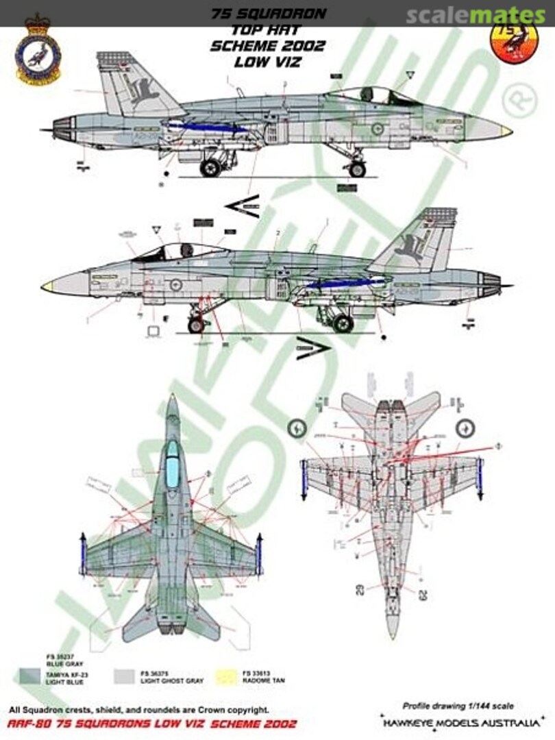 Boxart RAAF F/A-18A Hornet, A21-29, 75 Sqn. Top Hat Low Viz early 2000s AAF-080 Hawkeye Models Boxart RAAF F/A-18A Hornet, A21-29, 75 Sqn. Top Hat Low Viz early 2000s AAF-080 Hawkeye Models