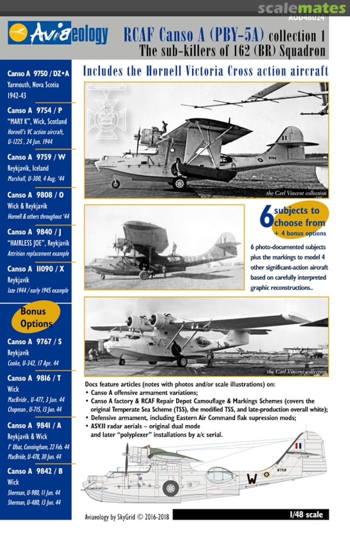 Boxart RCAF Canso A (PBY-5A) Collection 1 AOD48024 Aviaeology Boxart RCAF Canso A (PBY-5A) Collection 1 AOD48024 Aviaeology
