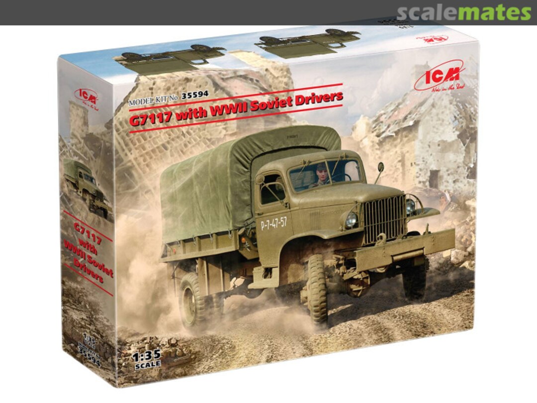 Boxart G7117 with WWII Soviet Drivers 35594 ICM Boxart G7117 with WWII Soviet Drivers 35594 ICM