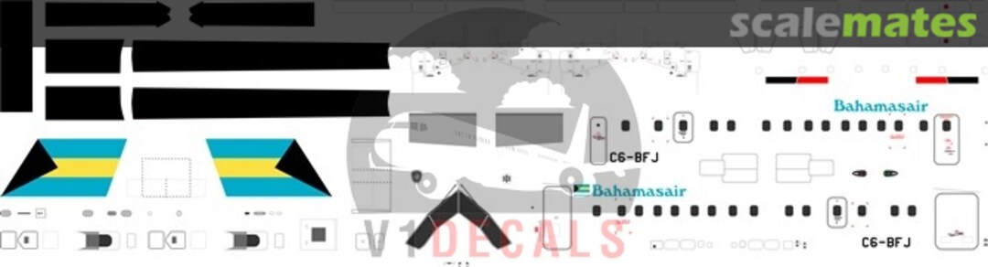 Boxart Bahamasair DeHavilland Dash 8-300 V1D0391-72 V1 Decals Boxart Bahamasair DeHavilland Dash 8-300 V1D0391-72 V1 Decals