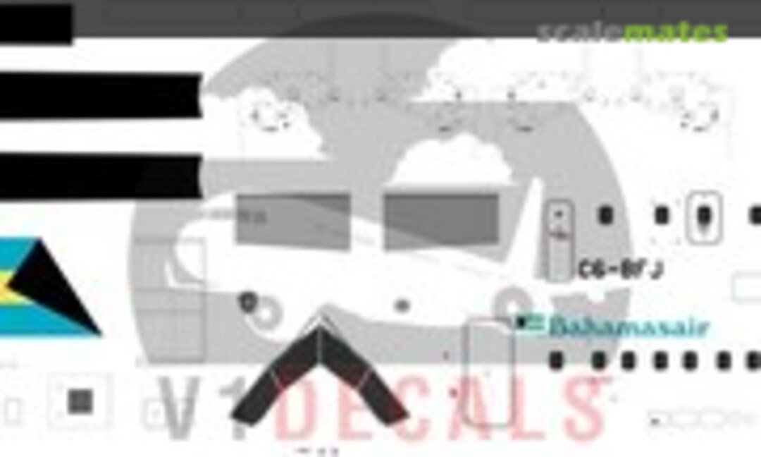 1:72 Bahamasair DeHavilland Dash 8-300 (V1 Decals V1D0391-72) V1D0391-72