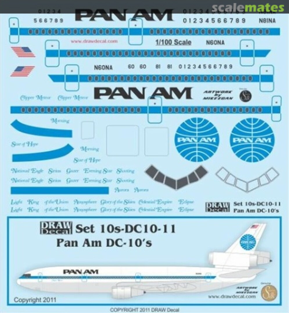 Boxart Pan Am DC-10s 10-DC10-11 Draw Decal Boxart Pan Am DC-10s 10-DC10-11 Draw Decal