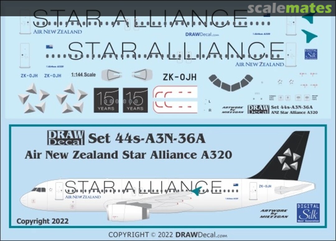 Boxart Air New Zealand Star Alliance A320 44-A3N-36A Draw Decal Boxart Air New Zealand Star Alliance A320 44-A3N-36A Draw Decal