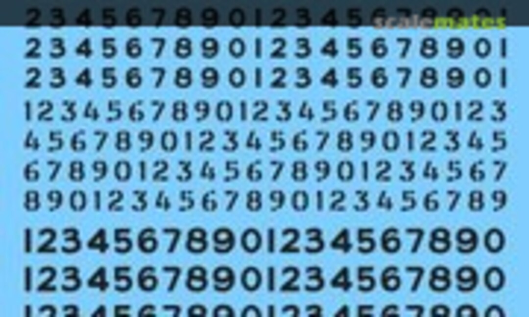 1:35 Generic stencil style and non-stencil style numbers (black) (Archer AR35143B) AR35143B