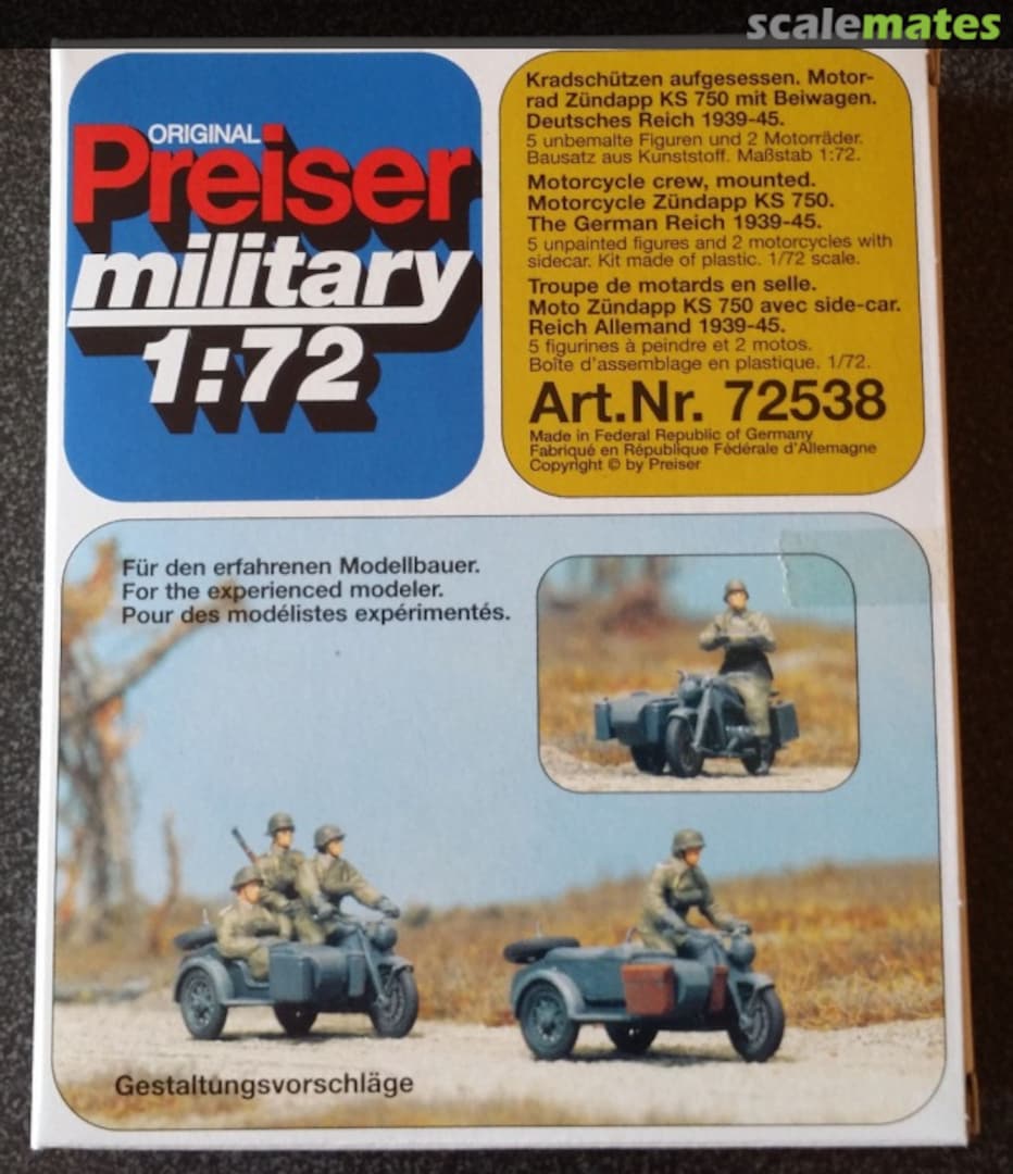 Boxart Motorcycle Zündapp KS 750 72538 Preiser Boxart Motorcycle Zündapp KS 750 72538 Preiser