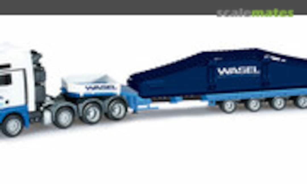 MAN TGX XXL Semitieflade-Sattelzug mit Raupenfahrwerk 1 &quot;Wasel Krane&quot; (Herpa 302111)