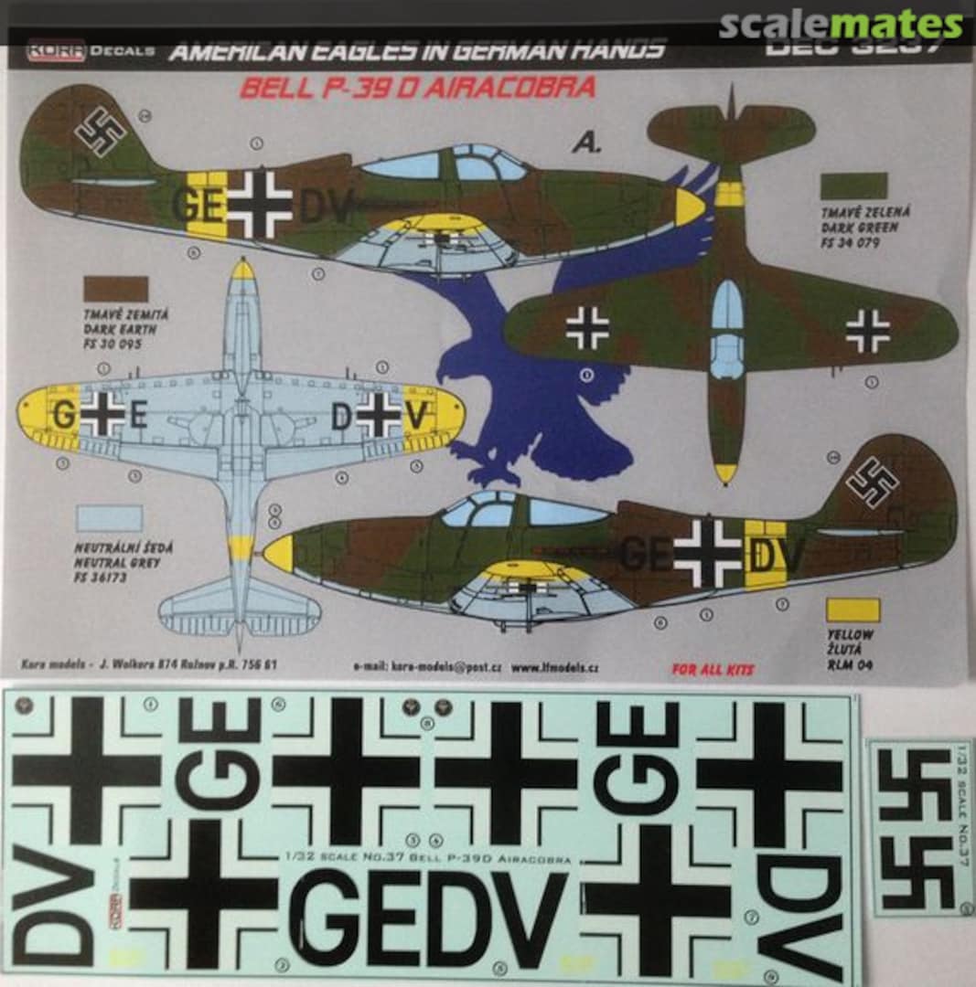 Boxart Bell P-39D Airacobra DEC3237 Kora Models Boxart Bell P-39D Airacobra DEC3237 Kora Models