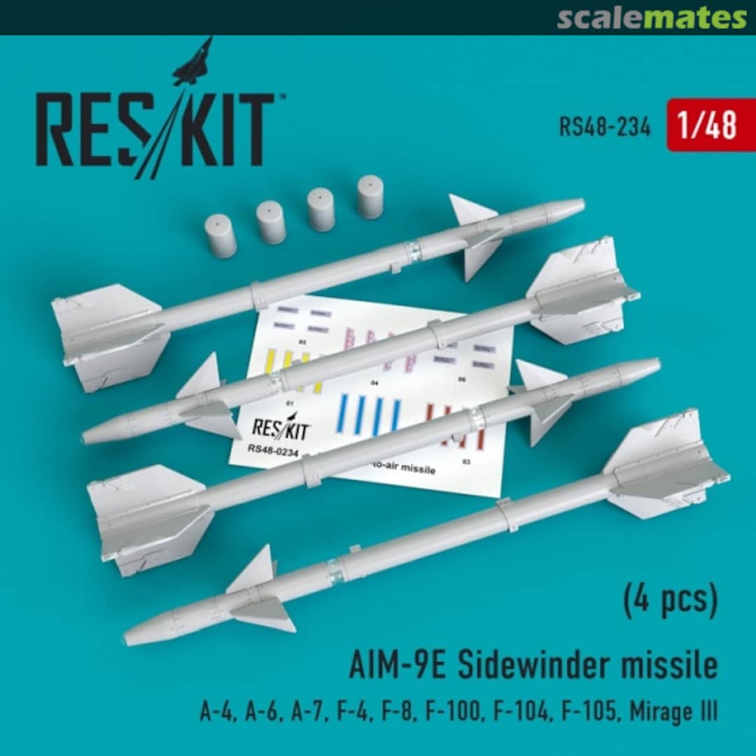 Boxart AIM-9E Sidewinder missile RS48-0234 ResKit Boxart AIM-9E Sidewinder missile RS48-0234 ResKit