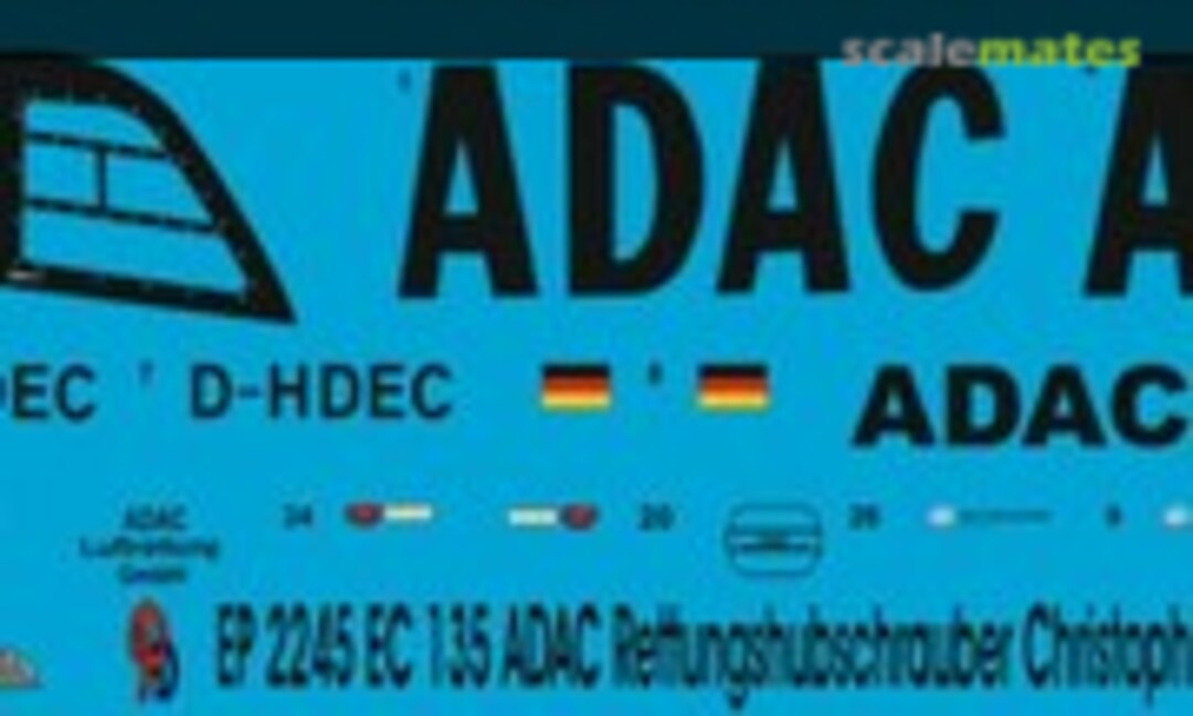 1:72 EC 135 ADAC Rettungshelicopter Christoph 31 D-HDEC (Peddinghaus-Decals EP 2245) EP 2245