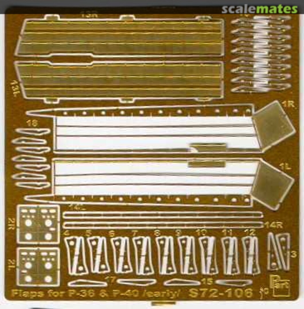 Boxart Flaps P-36/P-40 (early) S72-106 Part Boxart Flaps P-36/P-40 (early) S72-106 Part