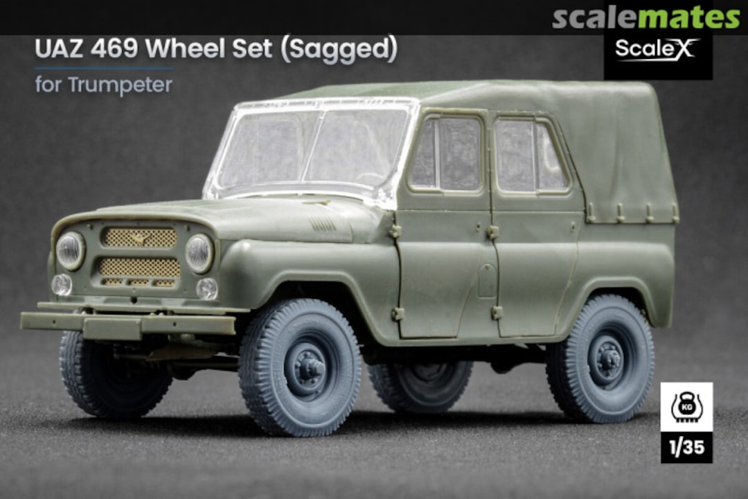 Boxart UAZ-469 Wheel Set (Sagged) WM 35007S ScaleX Boxart UAZ-469 Wheel Set (Sagged) WM 35007S ScaleX