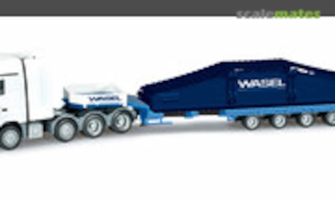 Mercedes-Benz Actros LH Semitieflade-Sattelzug mit Raupenfahrwerk 2 &quot;Wasel Krane&quot; (Herpa 302128)