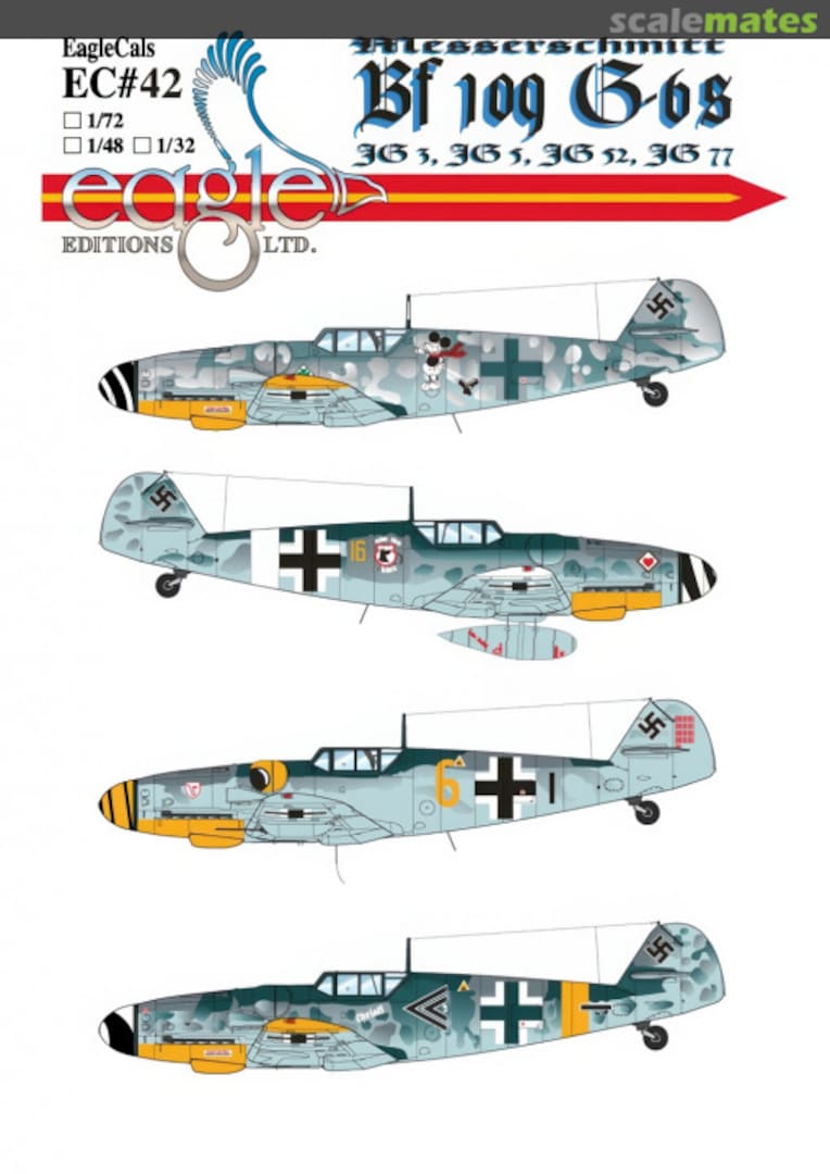 Boxart Messerschmitt Bf 109 G-6 EagleCals EC32-42 Eagle Editions Boxart Messerschmitt Bf 109 G-6 EagleCals EC32-42 Eagle Editions
