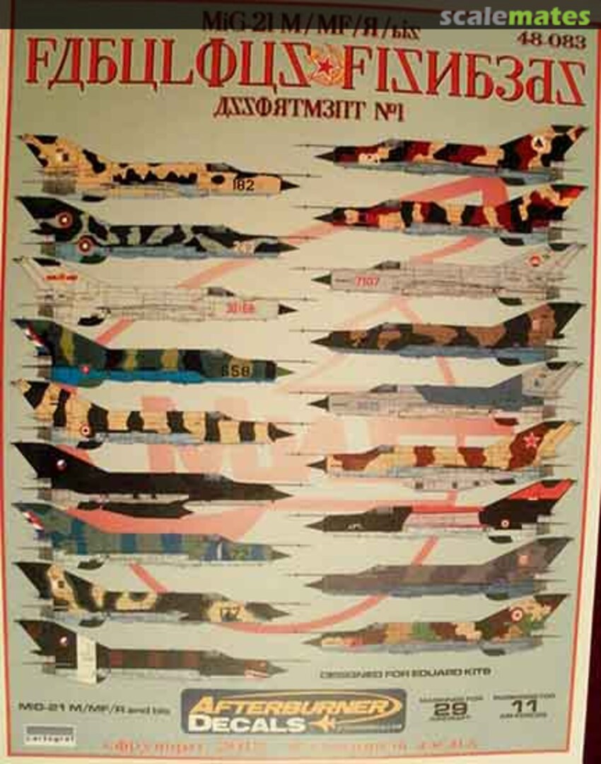 Boxart Fabulous Fishbeds MiG-21 M/MF/R & Bis 48-083 Afterburner Decals Boxart Fabulous Fishbeds MiG-21 M/MF/R & Bis 48-083 Afterburner Decals