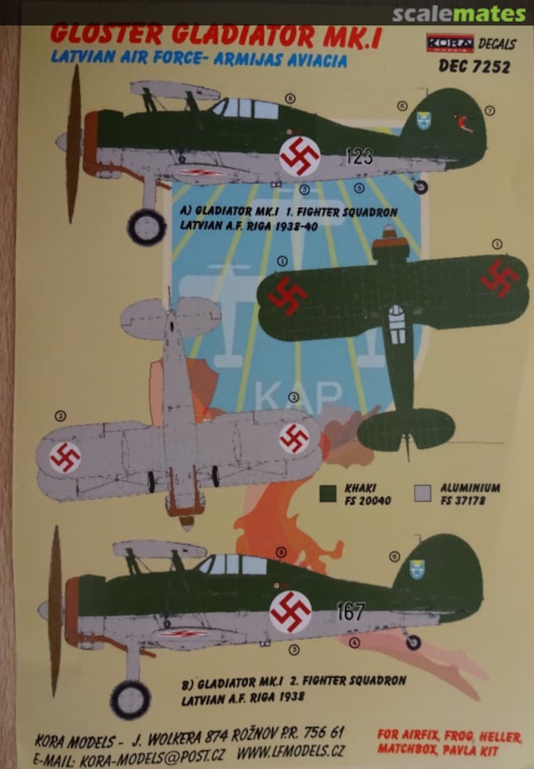 Boxart Gloster Gladiator Mk.I DEC 7252 Kora Models Boxart Gloster Gladiator Mk.I DEC 7252 Kora Models