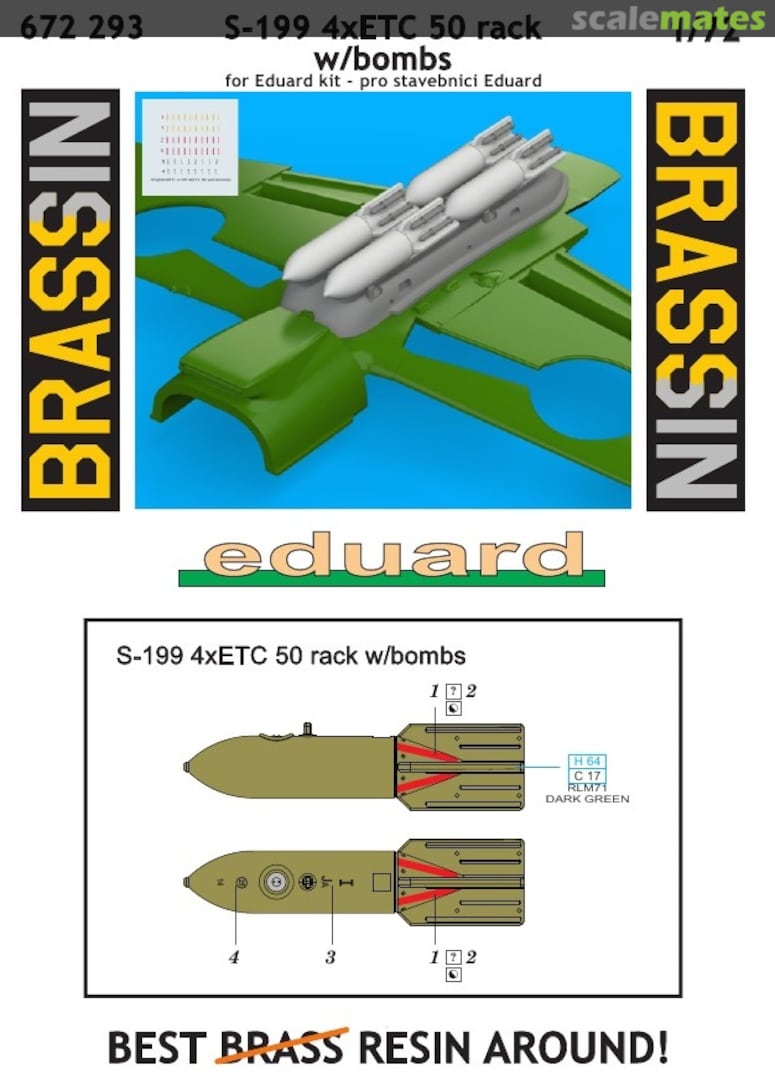 Boxart S-199 4xETC 50 rack w/bombs Brassin PRINT 672293 Eduard Boxart S-199 4xETC 50 rack w/bombs Brassin PRINT 672293 Eduard