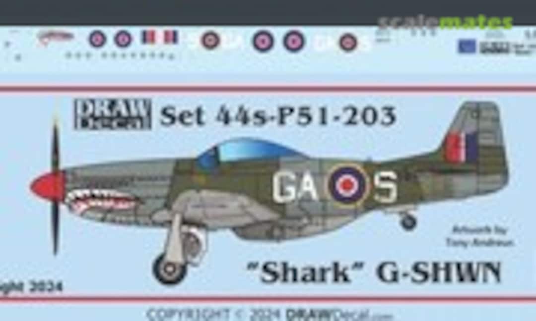 1:144 “Shark” G-SHWN P-51D (Draw Decal 44-P51-203) 44-P51-203