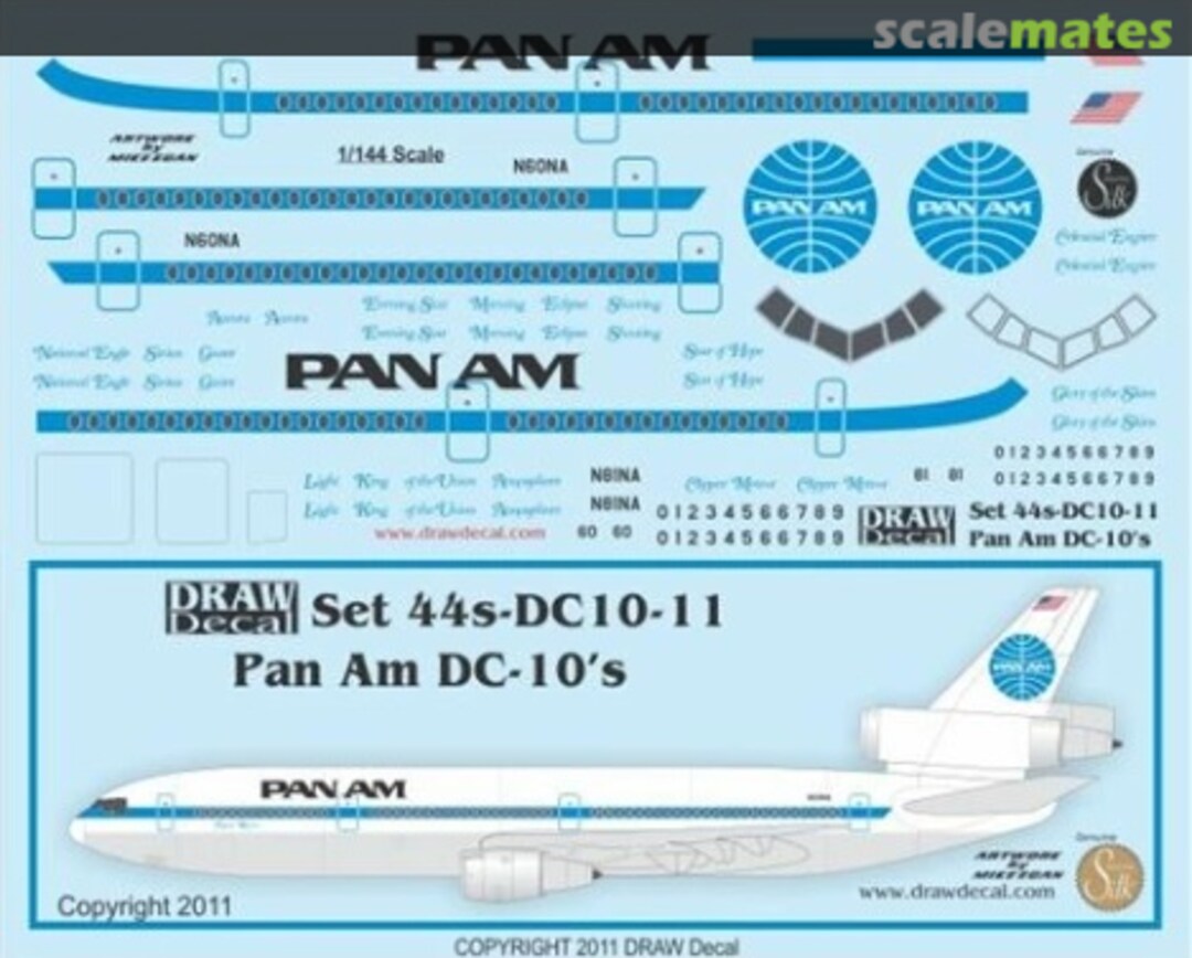 Boxart Pan Am DC-10s 44-DC10-11 Draw Decal Boxart Pan Am DC-10s 44-DC10-11 Draw Decal